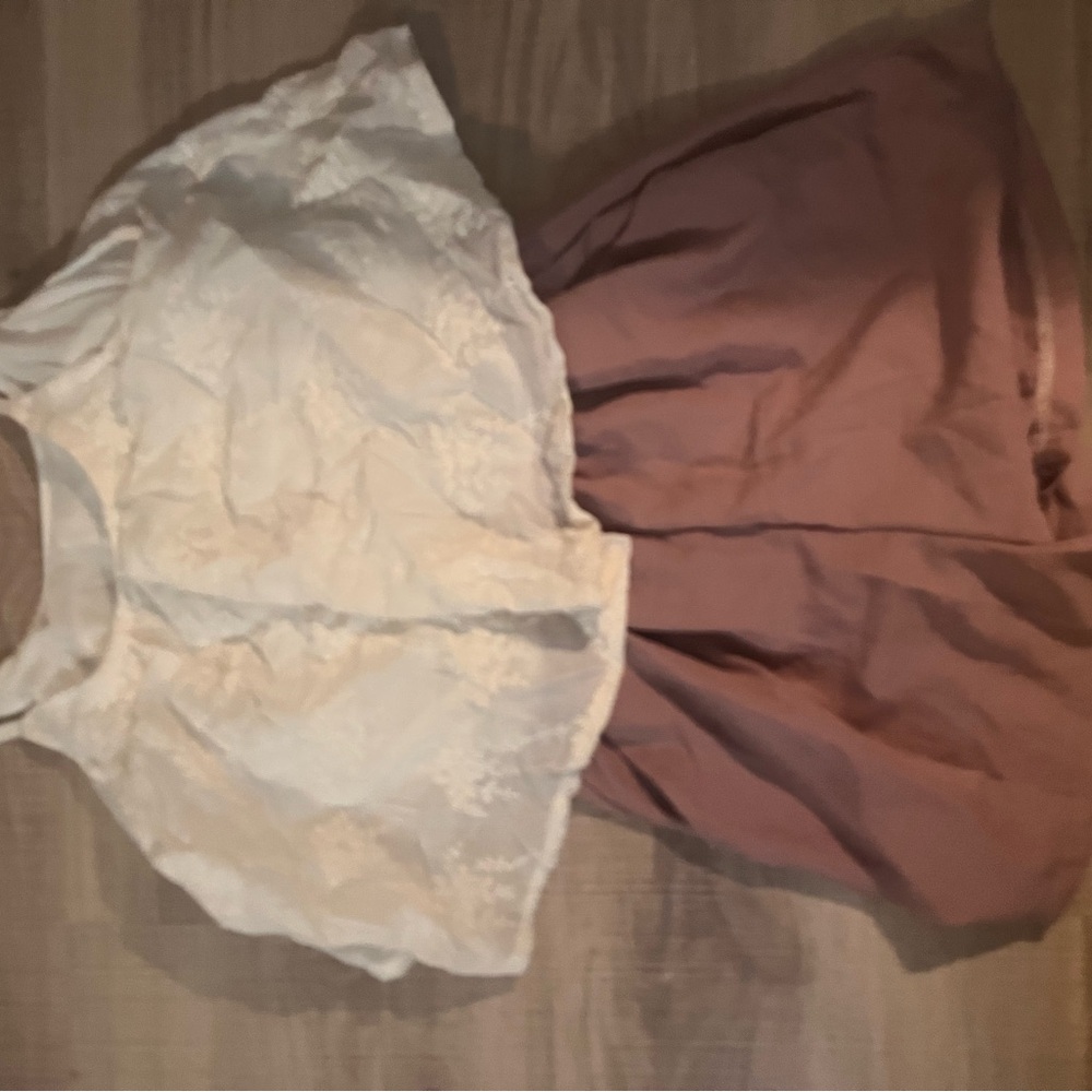 White Lace Top and Pink Skirt Set